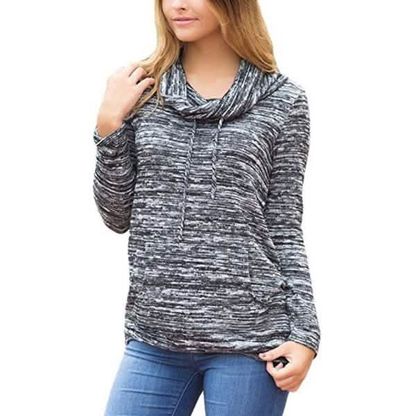 Women's Long Sleeve High Collar Tops Casual Tie Dye Sweatshirt DailySale