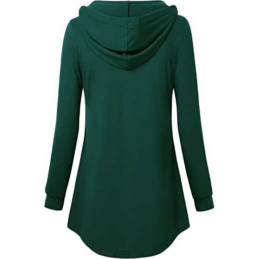 Women's Long Sleeve Hooded Tunic Tops DailySale