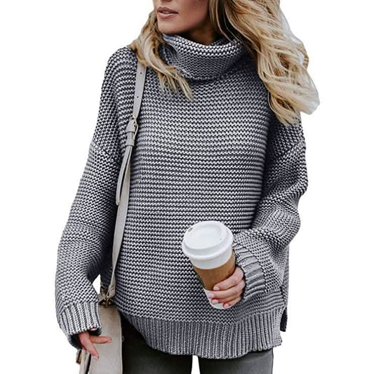 Women's Long Sleeve Knit Pullover Chunky Turtleneck Sweater Top DailySale