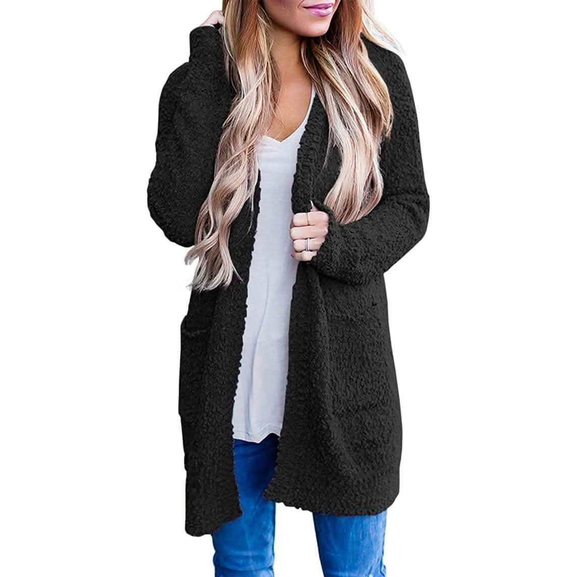 Women's Long Sleeve Soft Chunky Knit Sweater Coat DailySale