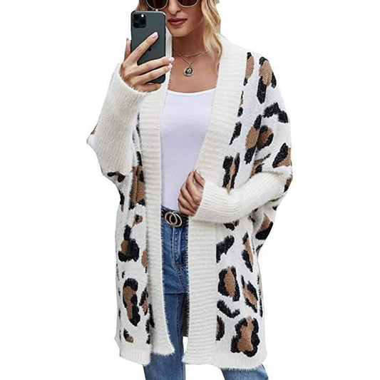 Women's Long Sleeves Leopard Print Knitting Cardigan DailySale