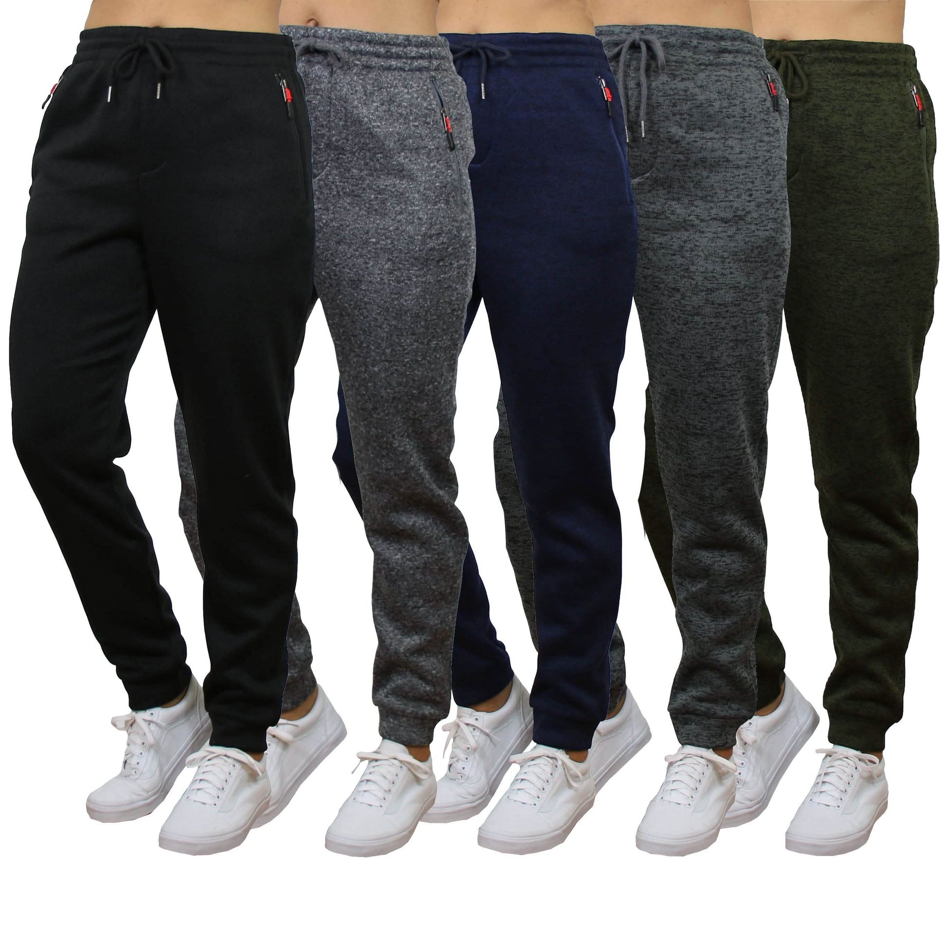 Women's Loose-Fit Marled Fleece Jogger Sweatpants With Zipper Pockets DailySale