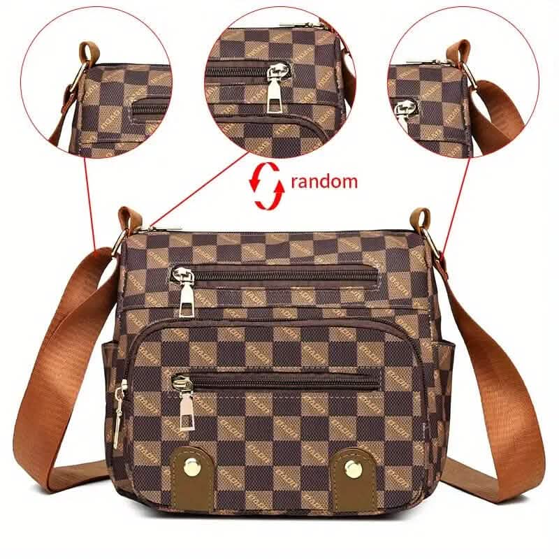Women's Multi Pocket Plaid Pattern Crossbody Bag DailySale