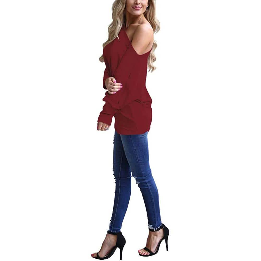 Women's Off-Shoulder Long-Sleeved Top DailySale