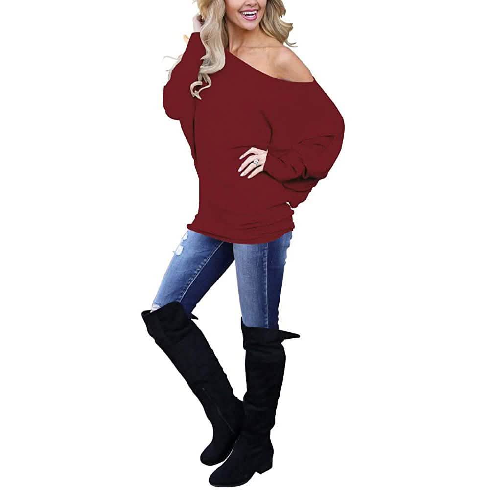 Women's Off-Shoulder Long-Sleeved Top DailySale