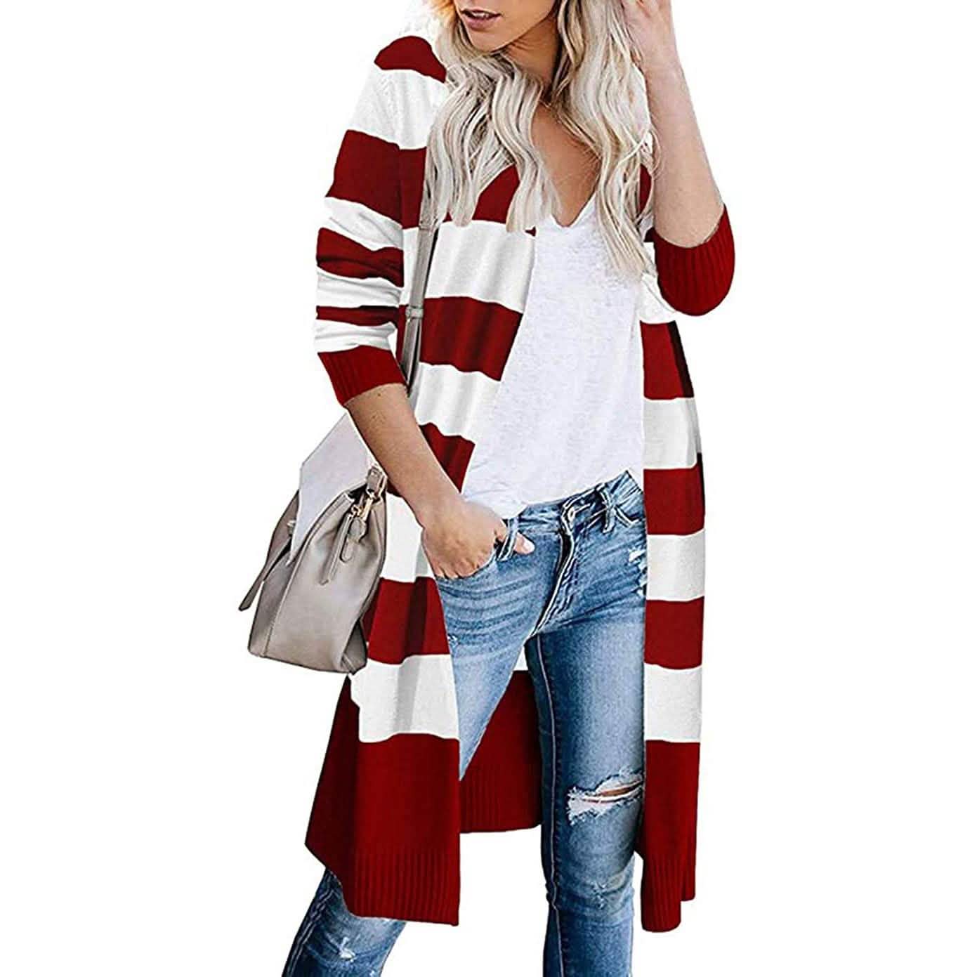 Women’s Open Front Long Cardigan Long Sleeves Lightweight Knit Fall Sweater DailySale