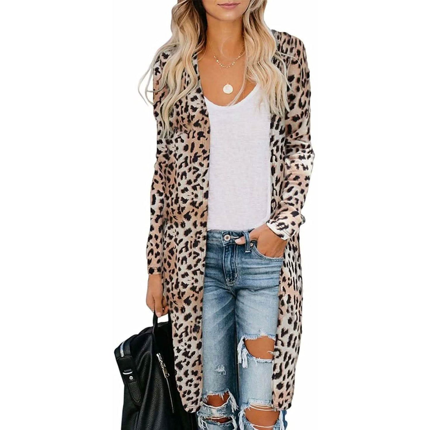 Women's  Open Front Printed Cardigans Sweaters Thin Coats Jackets Outerwear DailySale