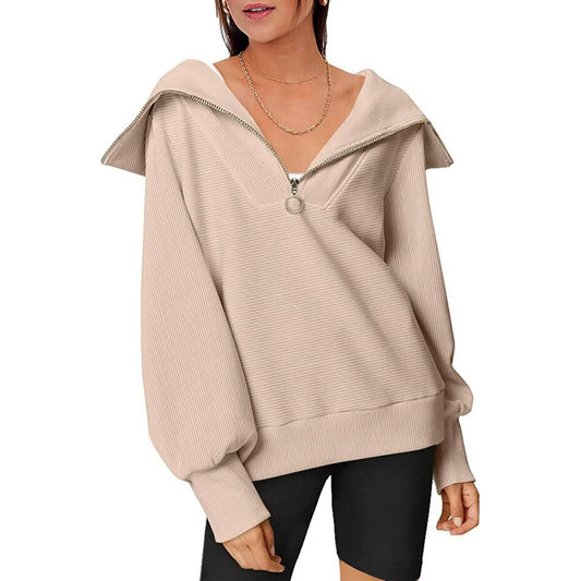 Womens Oversized Half Zip Pullover Sweatshirts Hoodie DailySale