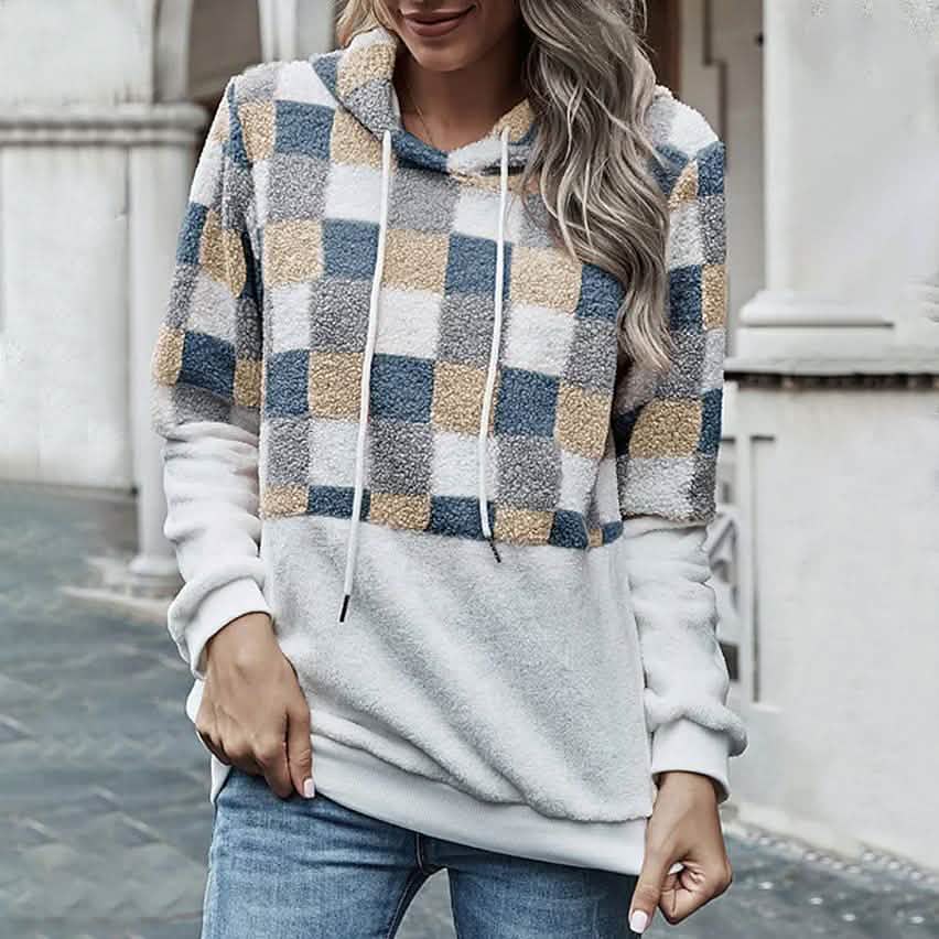 Women's Plaid Casual Daily Sports Other Prints Streetwear Hoodies DailySale