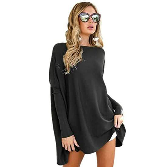 Women's Plain Oversized Loose Fitting Tunic Top DailySale