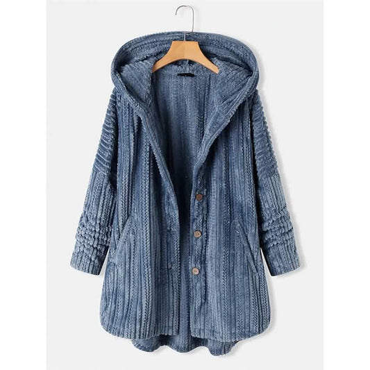 Women's Plus Size Coat Button Pocket DailySale