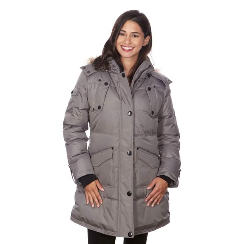 Women's Puffy Coat with Large Pockets and Faux Fur Hood DailySale