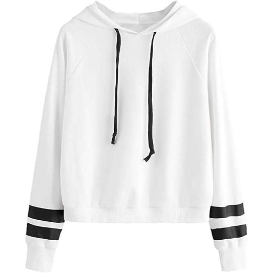 Women's Pullover Fleece Drop Shoulder Striped Hoodie DailySale