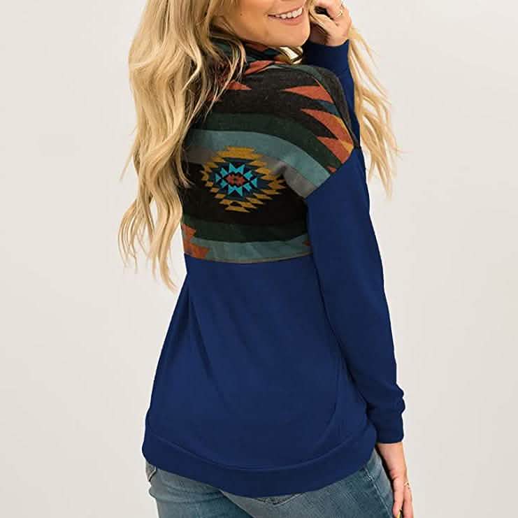 Women's Quarter Zip Color Block Pullover Sweatshirt DailySale