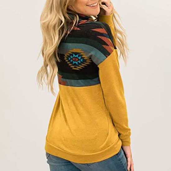 Women's Quarter Zip Color Block Pullover Sweatshirt DailySale