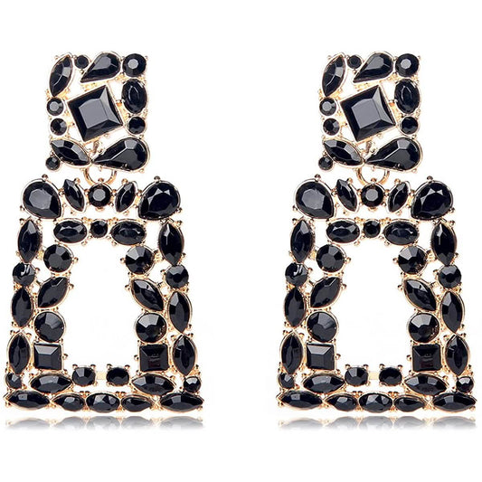 Women's Rhinestone Rectangle Drop Earrings DailySale