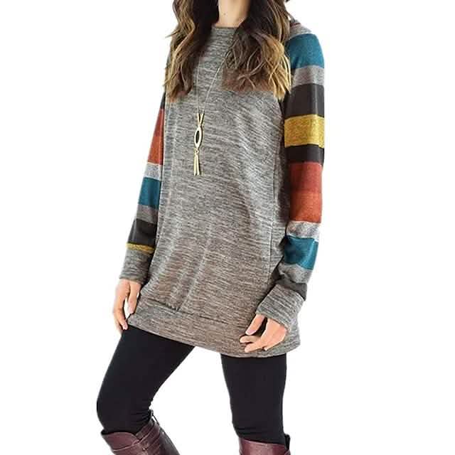 Women's Ribbed Knit Long Sleeve Lightweight Tunic Top DailySale
