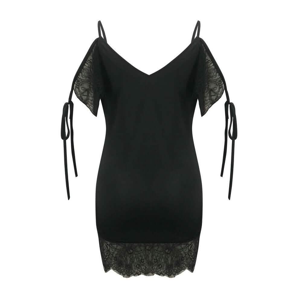 Women's Sexy Lace Satin Mini Dress DailySale