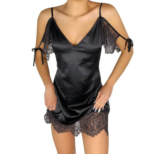 Women's Sexy Lace Satin Mini Dress DailySale