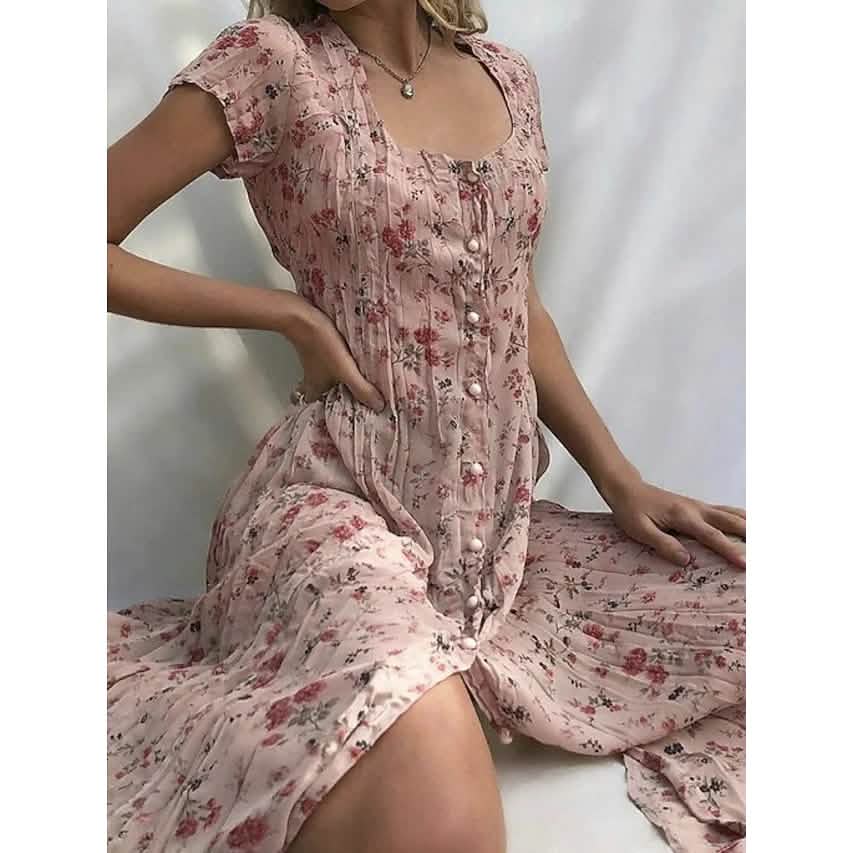 Women's Shift Short Sleeve Floral Print Dress DailySale