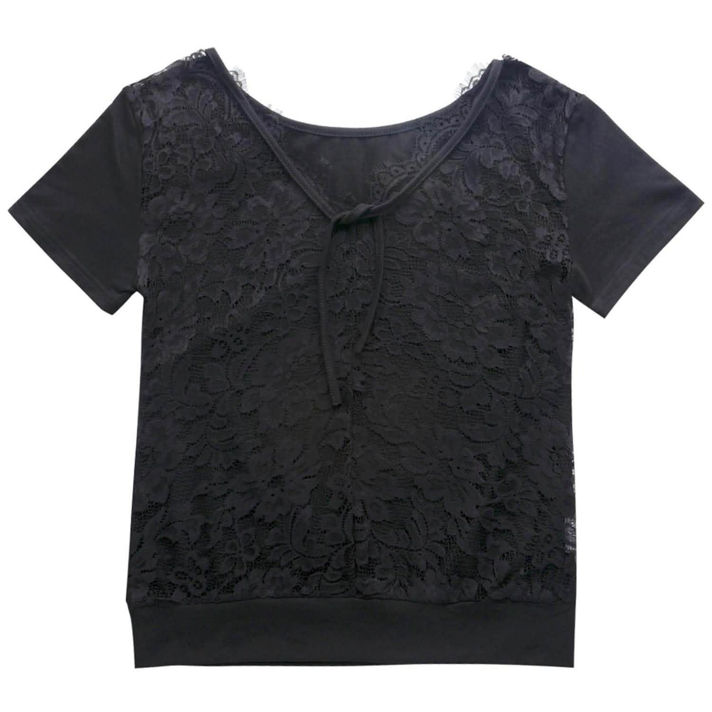 Women's Short Sleeve Back Lace Top Blouse DailySale