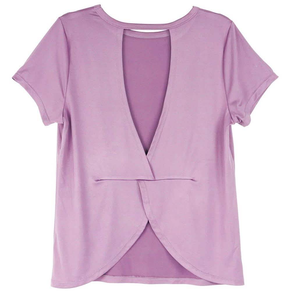 Women's Short Sleeve Criss Cross Open Back Solid T-Shirt Blouse DailySale