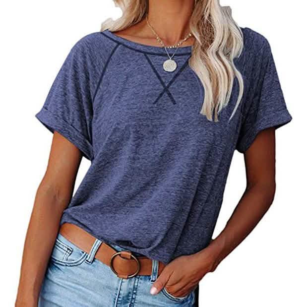 Women's Short Sleeve Raglan Crewneck T Shirts DailySale