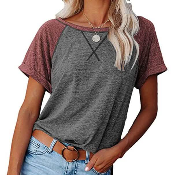 Women's Short Sleeve Raglan Crewneck T Shirts DailySale