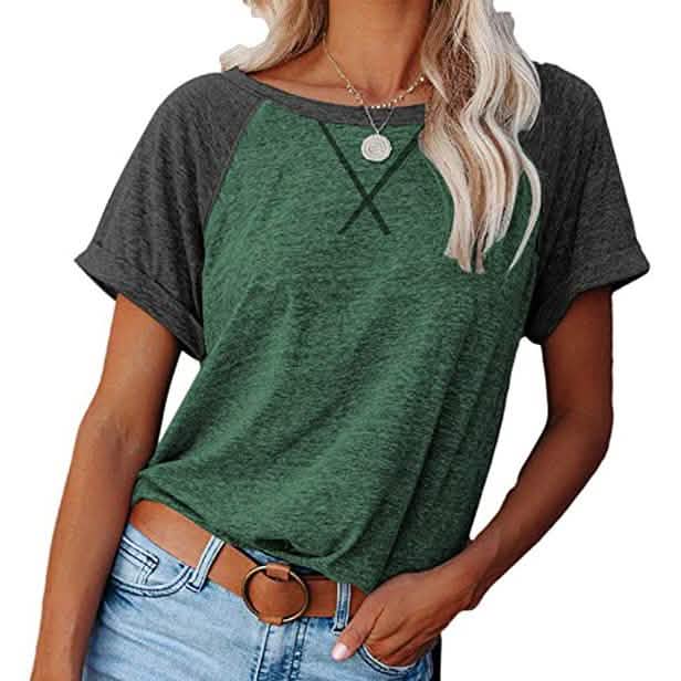Women's Short Sleeve Raglan Crewneck T Shirts DailySale