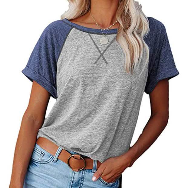 Women's Short Sleeve Raglan Crewneck T Shirts DailySale