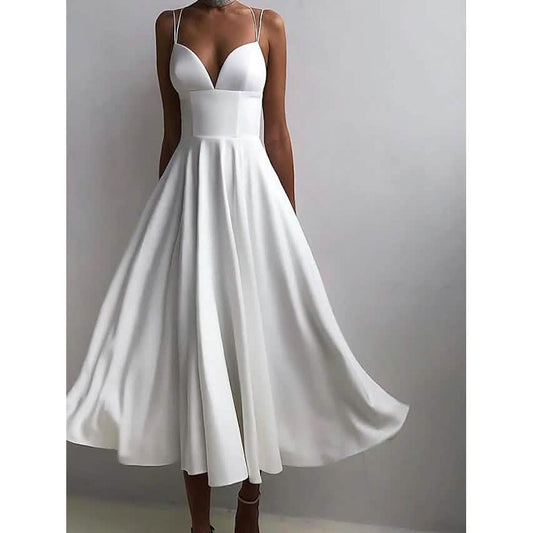 Women's Sleeveless Solid Color Open Back Maxi Dress DailySale