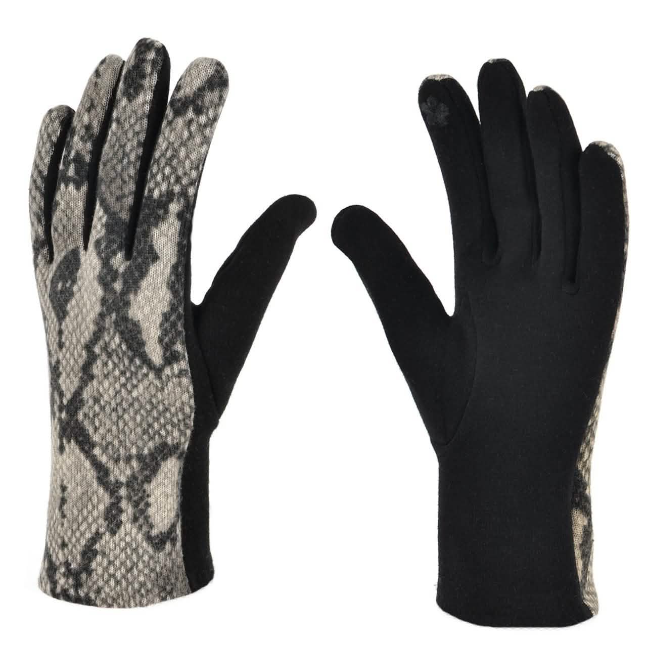 Women's Snakeskin Print Winter Touch Screen Gloves DailySale