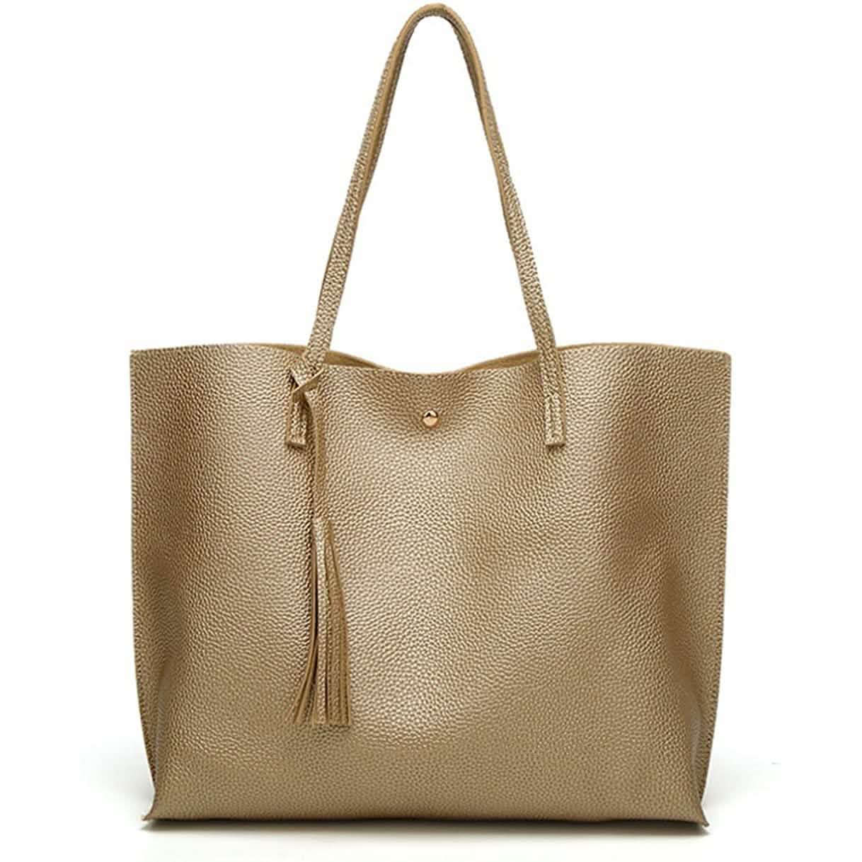 Women's Soft Faux Leather Tote Shoulder Bag DailySale
