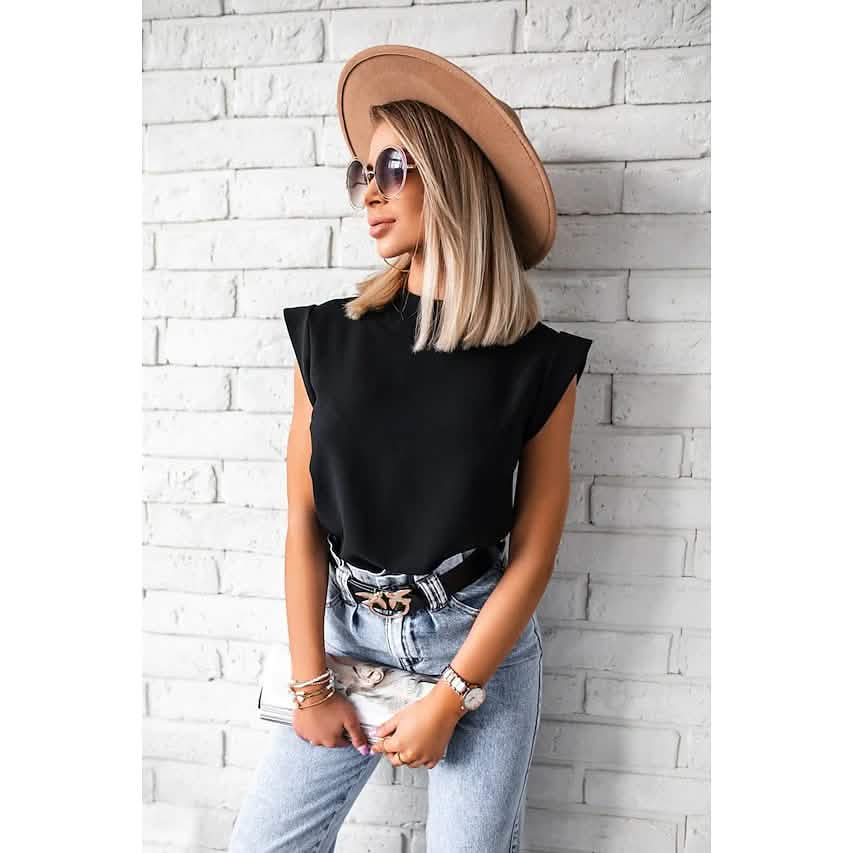Women's Solid Color Patchwork Stand Collar Top DailySale