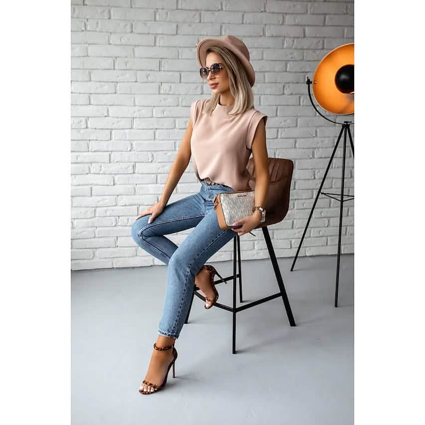 Women's Solid Color Patchwork Stand Collar Top DailySale
