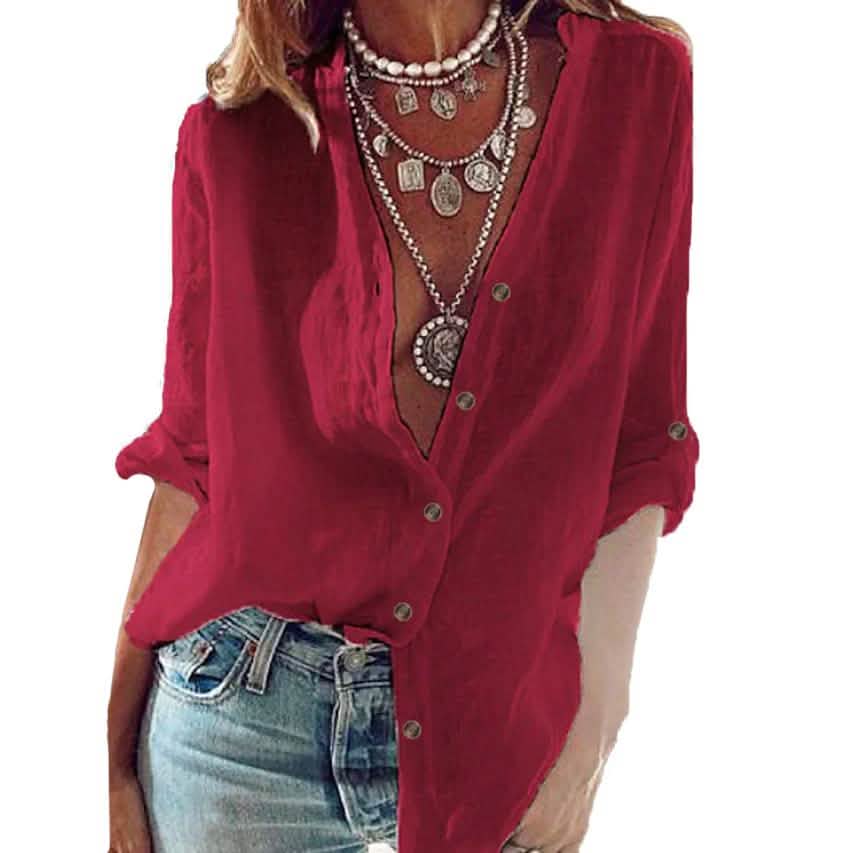 Women's Solid Colored Long Sleeve Basic Top DailySale