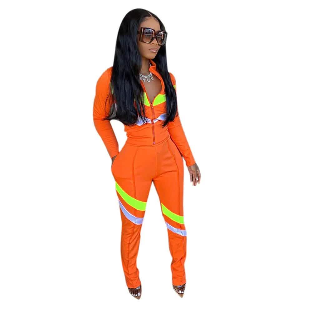 Women's Striped Patchwork Casual Two-Piece Suit DailySale