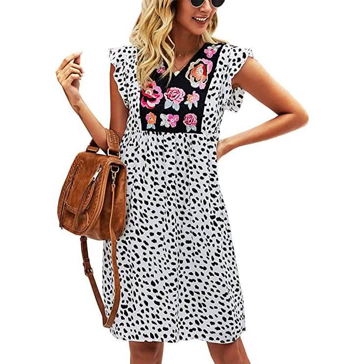 Women's Summer Leopard V Neck Bohemia Dress DailySale