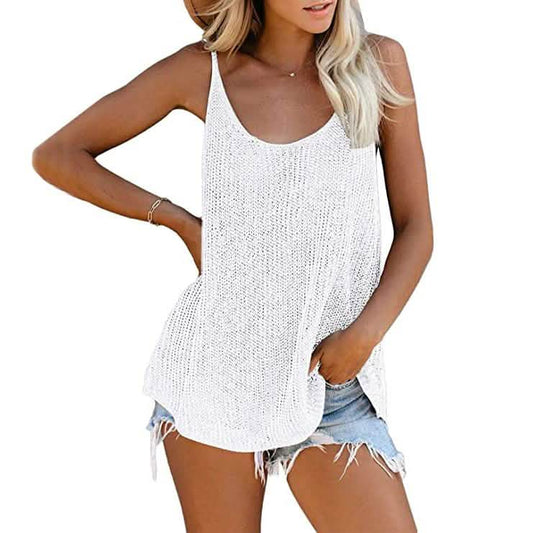 Women's Summer Scoop Neck Knit Cami Tank Tops DailySale