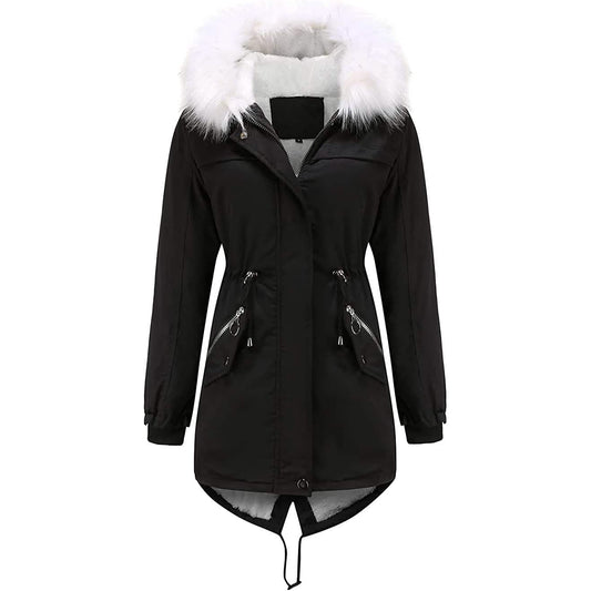 Women's Thick Warm Fleece Lined Winter Coat Jacket Parka with Fluffy Hood DailySale