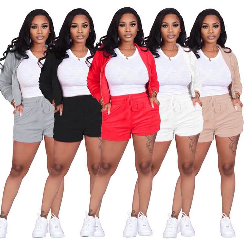 Women's Tracksuits Casual Sportswear Neon Two-Piece Short Sets DailySale