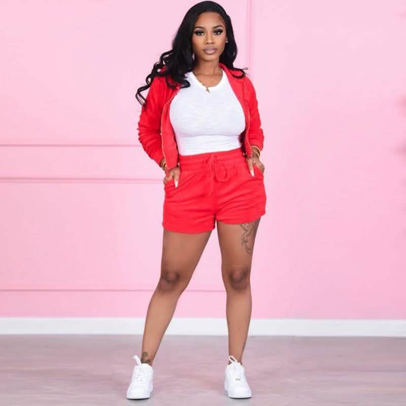 Women's Tracksuits Casual Sportswear Neon Two-Piece Short Sets DailySale