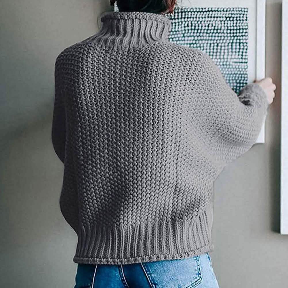 Women's Turtleneck Batwing Sleeve Loose Oversized Chunky Knitted Pullover Sweater Jumper Tops DailySale
