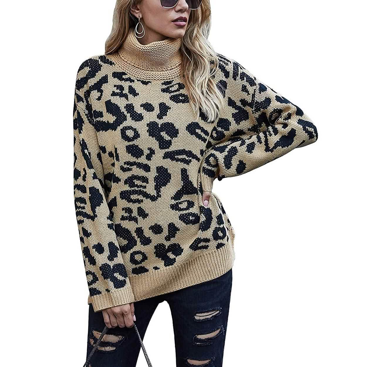 Women's Turtleneck Knitted Sweater Long Sleeves DailySale