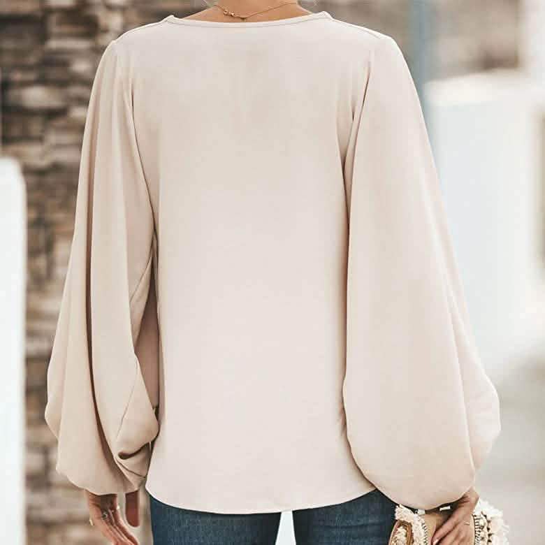 Womens V Neck Chiffon Blouses Casual Balloon Sleeve Floral Print Shirts Tops DailySale