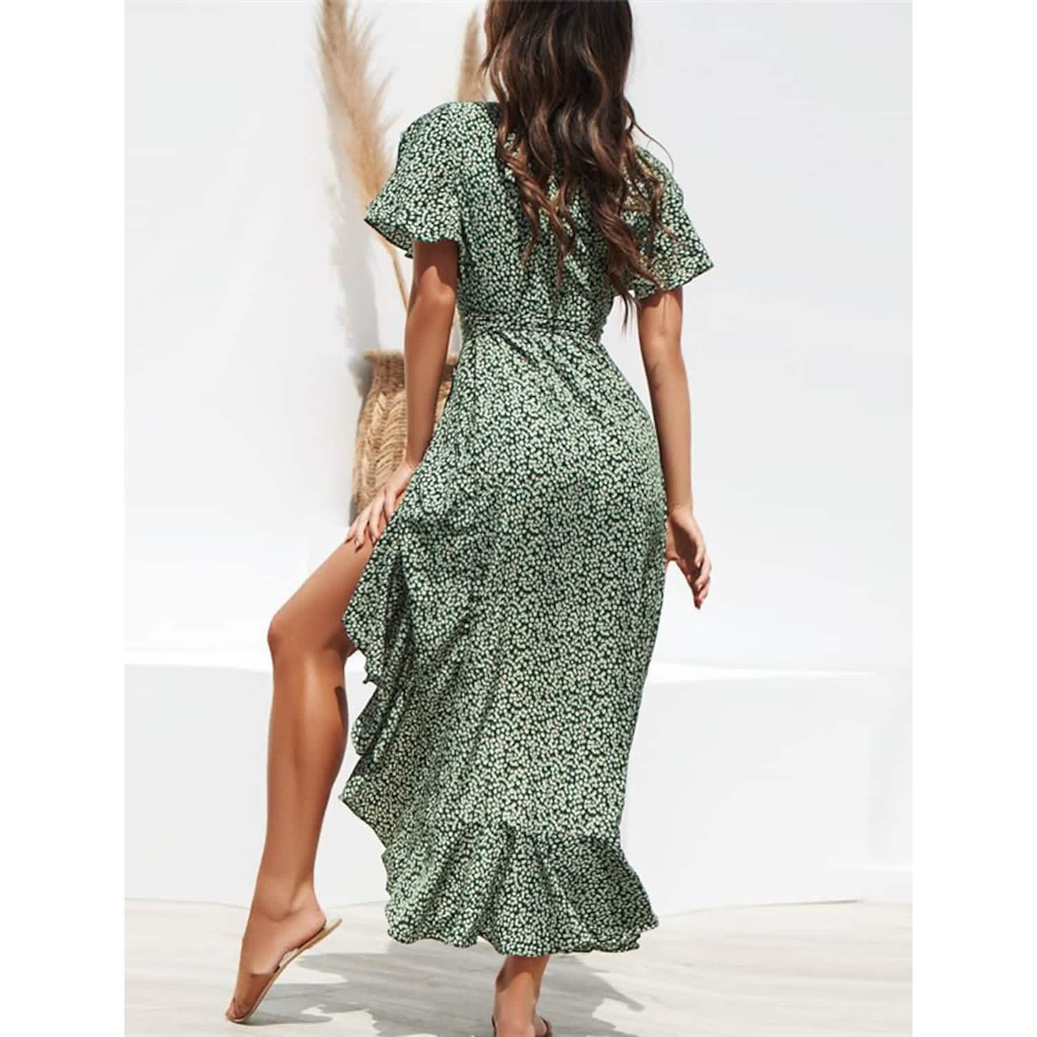 Women's V-Neck Elegant Long Chiffon Dress DailySale