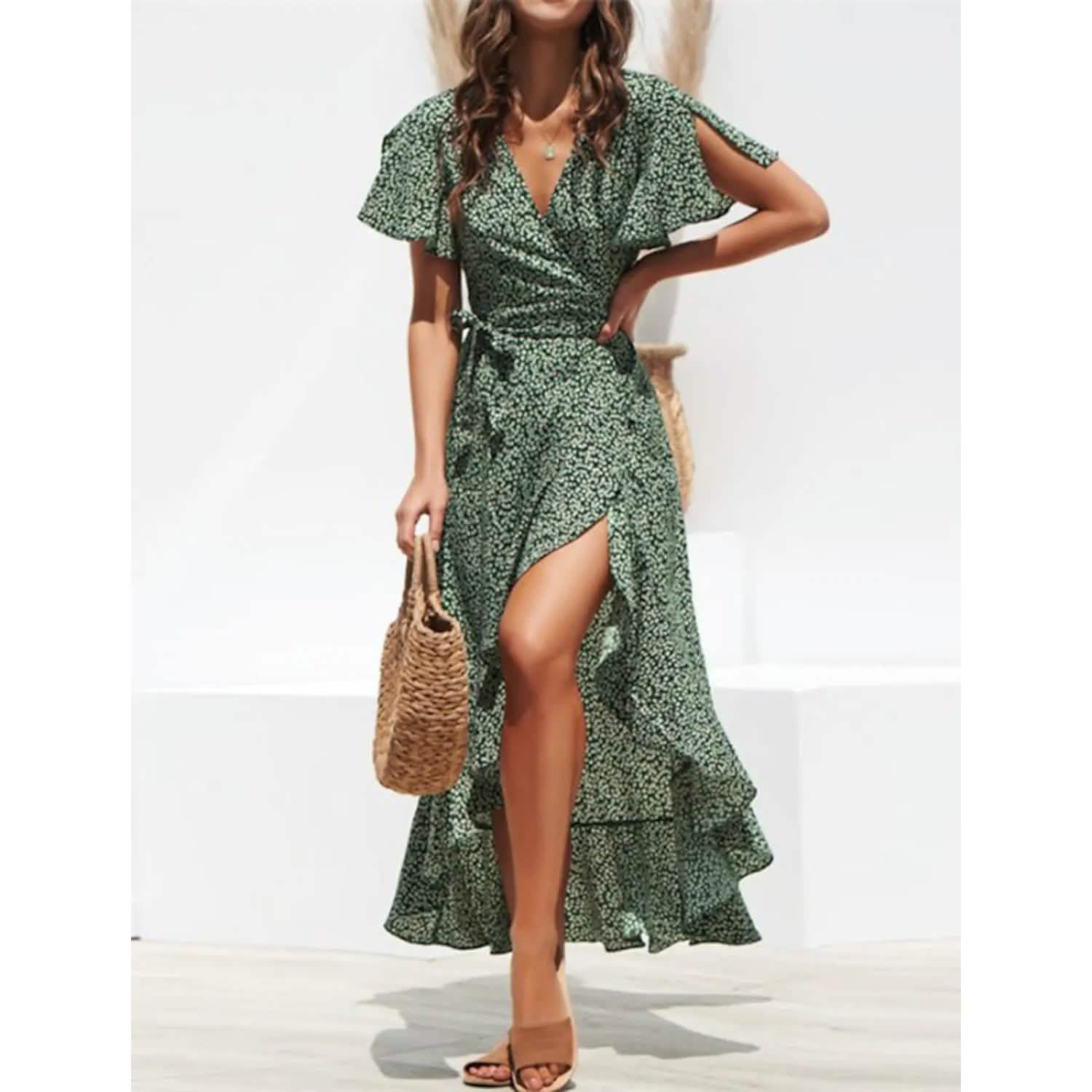 Women's V-Neck Elegant Long Chiffon Dress DailySale