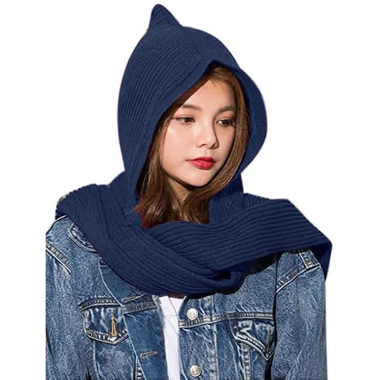Women's Winter Knitted Hooded Long Scarf DailySale