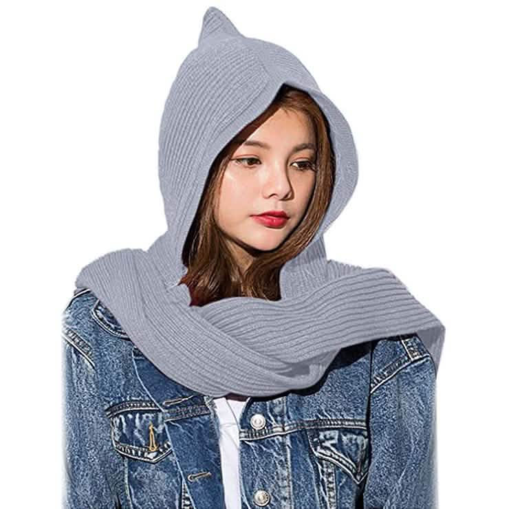 Women's Winter Knitted Hooded Long Scarf DailySale
