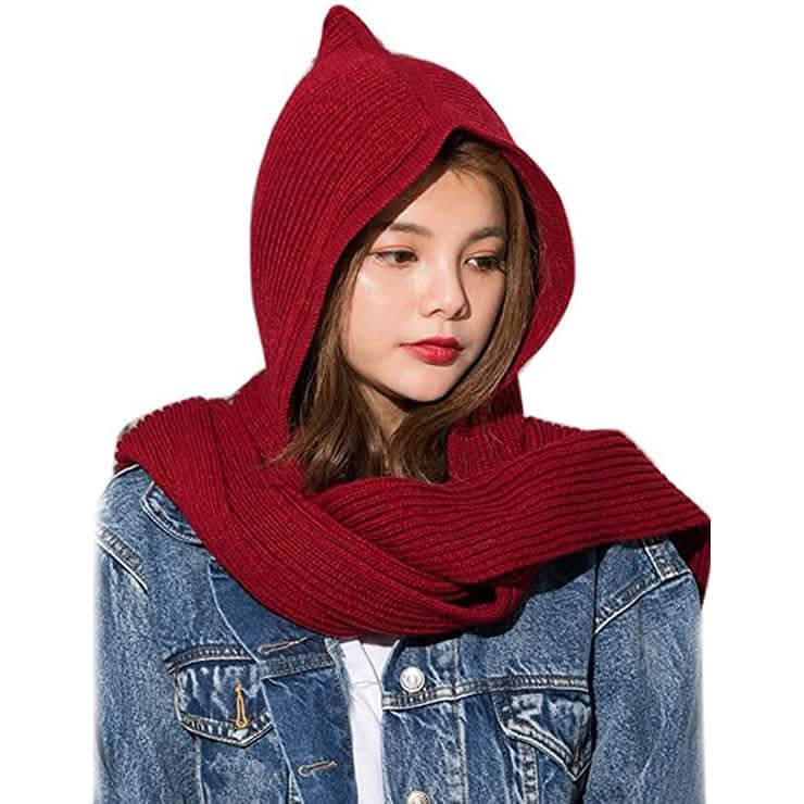 Women's Winter Knitted Hooded Long Scarf DailySale